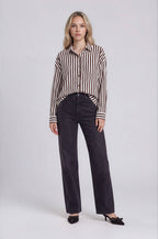 STRIPED COLLARED BTN DWN