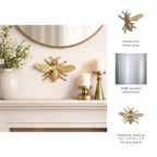 Figurine - Gold Metal Decorative Solid Busy Bee, 8 in.