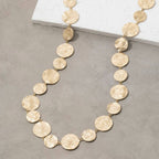 HammeredGoldDiscNklace