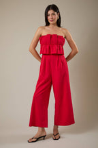RUFFLE BODICE JUMPSUIT