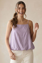 Cami Top With Bubble Hem