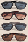Modern Plastic Aviator Frame Sunglasses