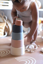 Stacking Cups Toy Soft Silicone with Shapes Bath or Beach