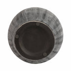 Ceramic Ribbed Texture Weathered Handle Vase - Black, 10 in.