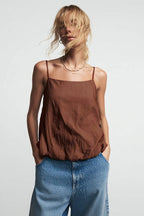 Cami Top With Bubble Hem
