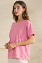 Everyday Soft Ribbed Loose Fit Short Sleeve Top