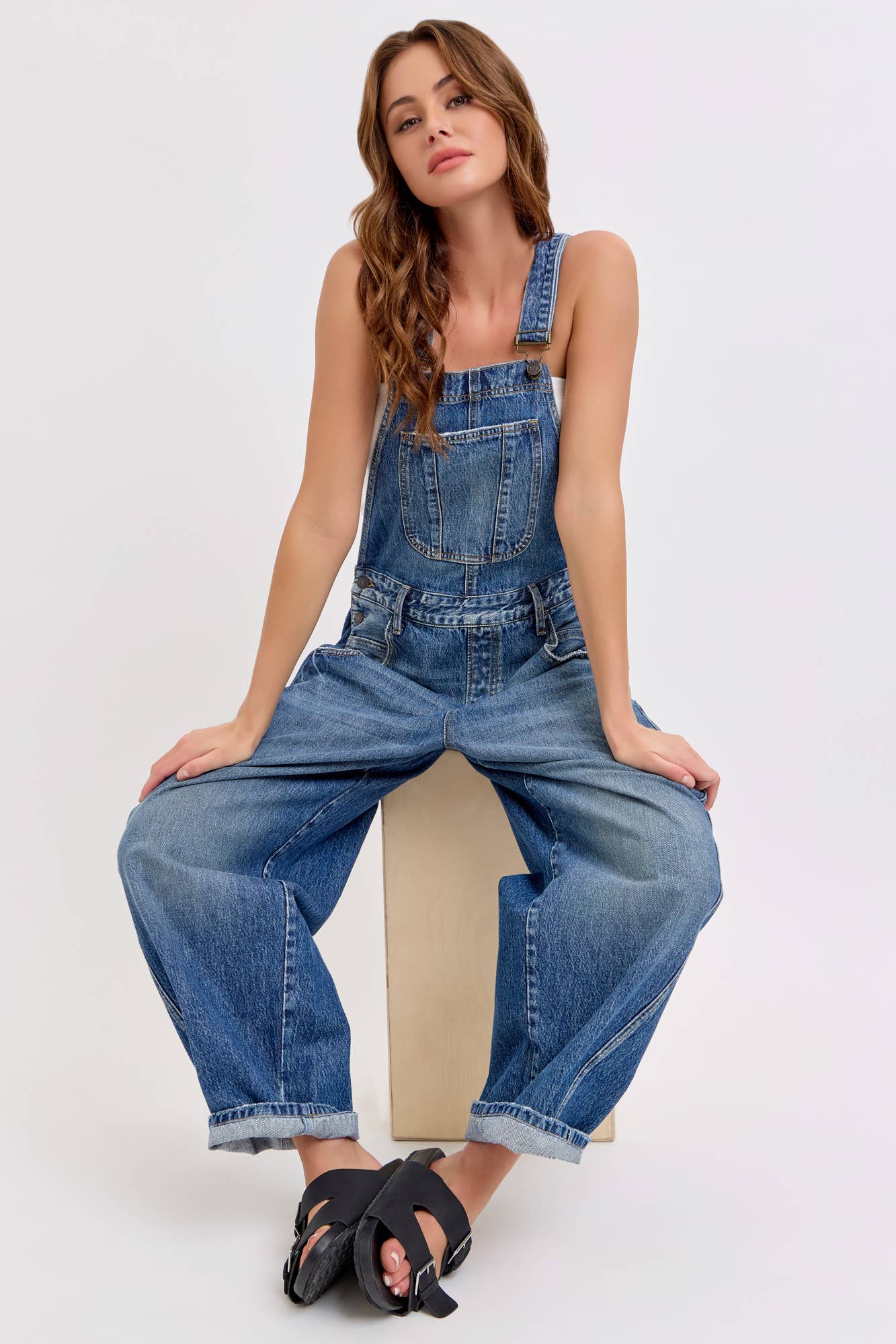 Mid-Waisted Barrel Overalls
