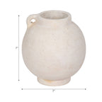 Ceramic Round Bulbous Handle Jug - White, 7 in.