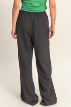 Lyocell Linen Elastic Waist Straight Leg Pants