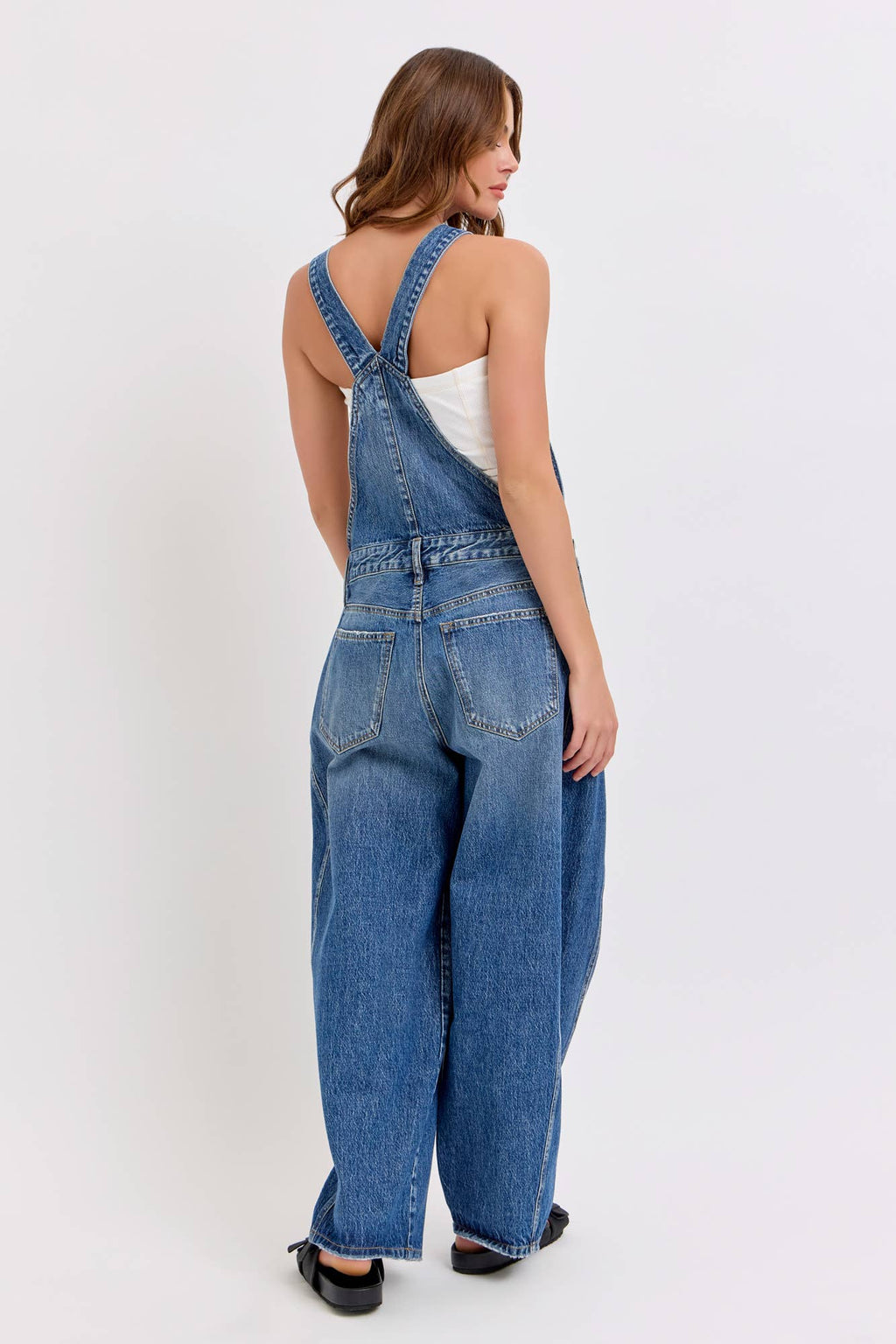 Mid-Waisted Barrel Overalls