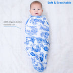 Cotton Velcro Newborn Swaddle Sack Peony For Your Thoughts