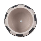 Planter - Black/White Pottery Checkerboard Rounded, 7 in.