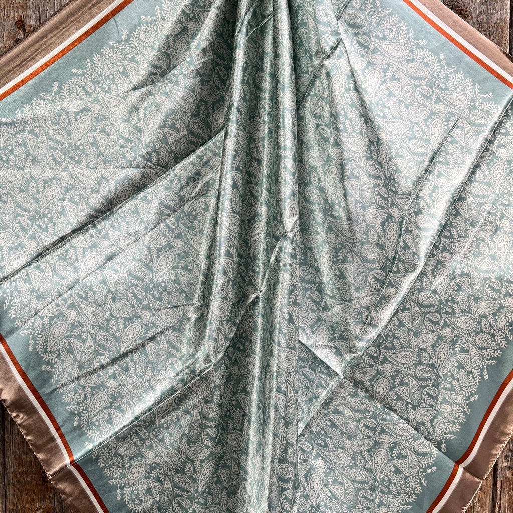 Seafoam & Cream Paisley Wild Rag