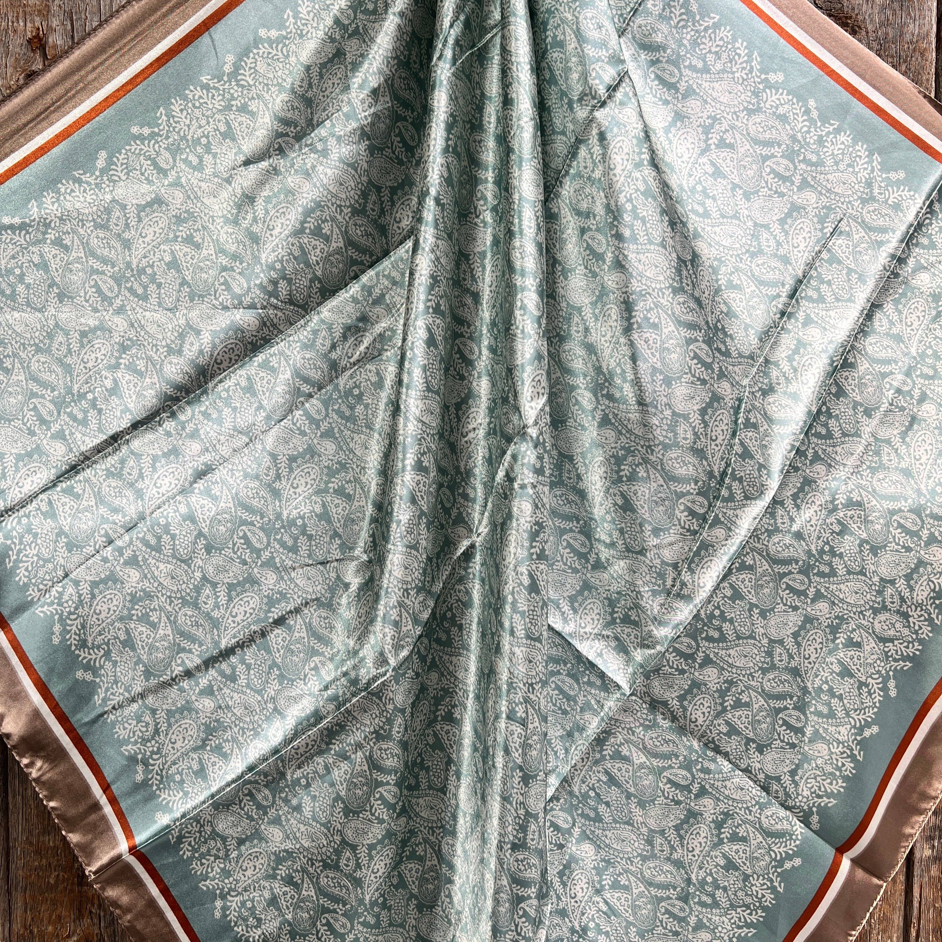 Seafoam & Cream Paisley Wild Rag