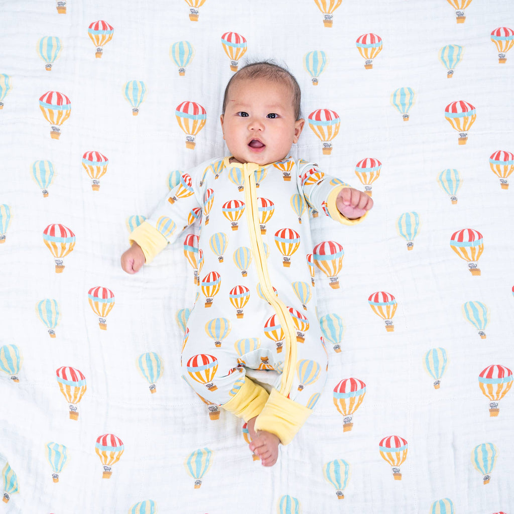 Bamboo Baby Convertible Zipper Pajama Hot Air Balloon