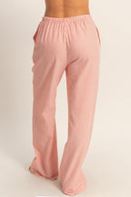 Striped Wide Leg Pants-Red