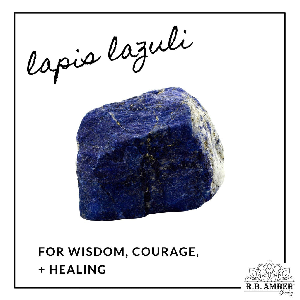 Lapis Lazuli + Raw Cognac Amber Necklace