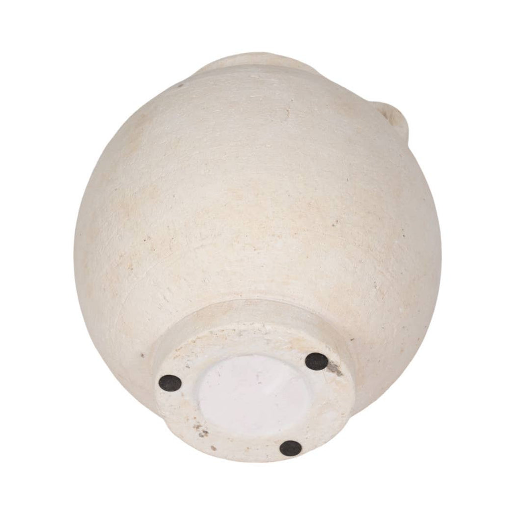 Ceramic Round Bulbous Handle Jug - White, 7 in.