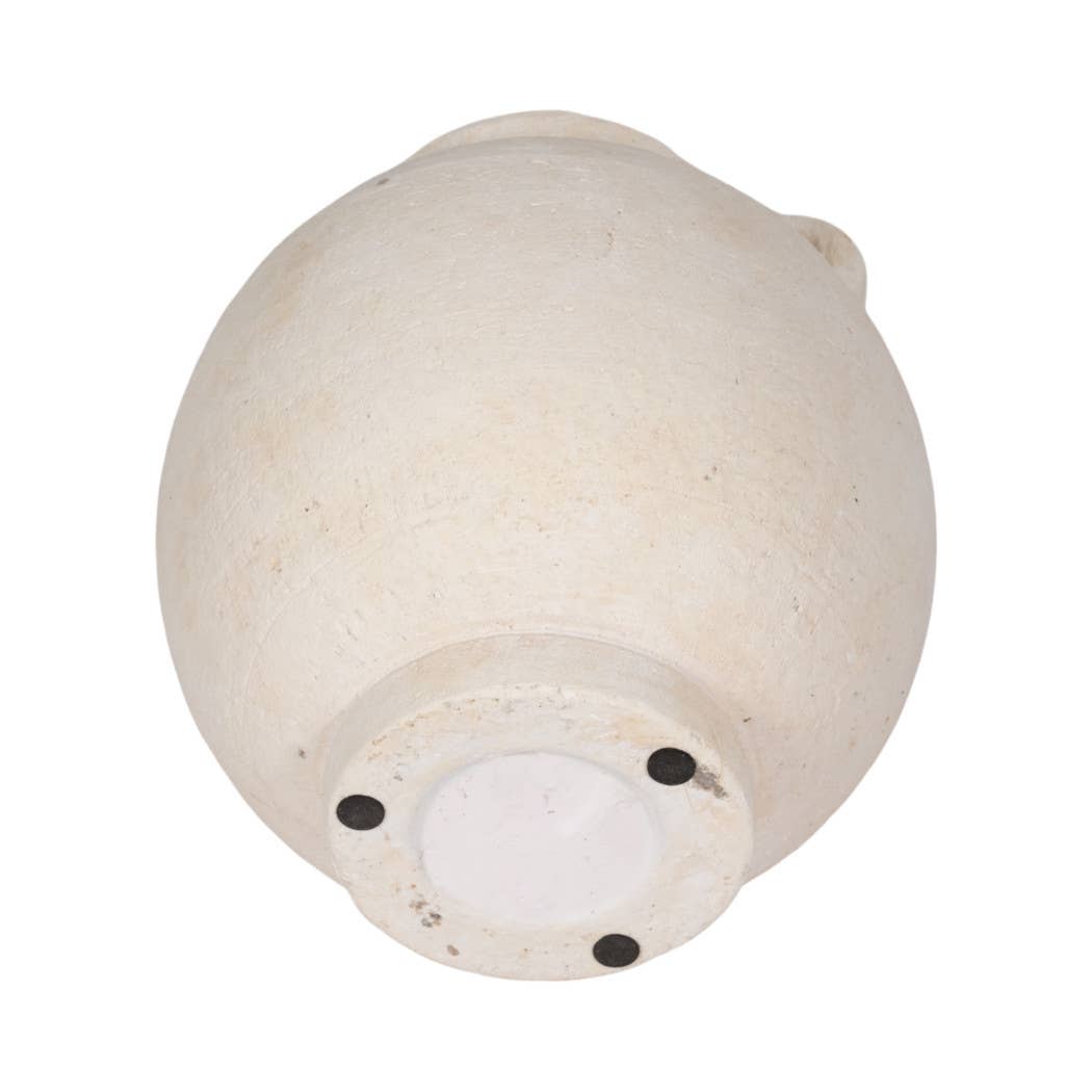 Ceramic Round Bulbous Handle Jug - White, 7 in.