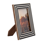 Photo Frame - Black Resin Modern Dimensional Lines, 4x6 in.