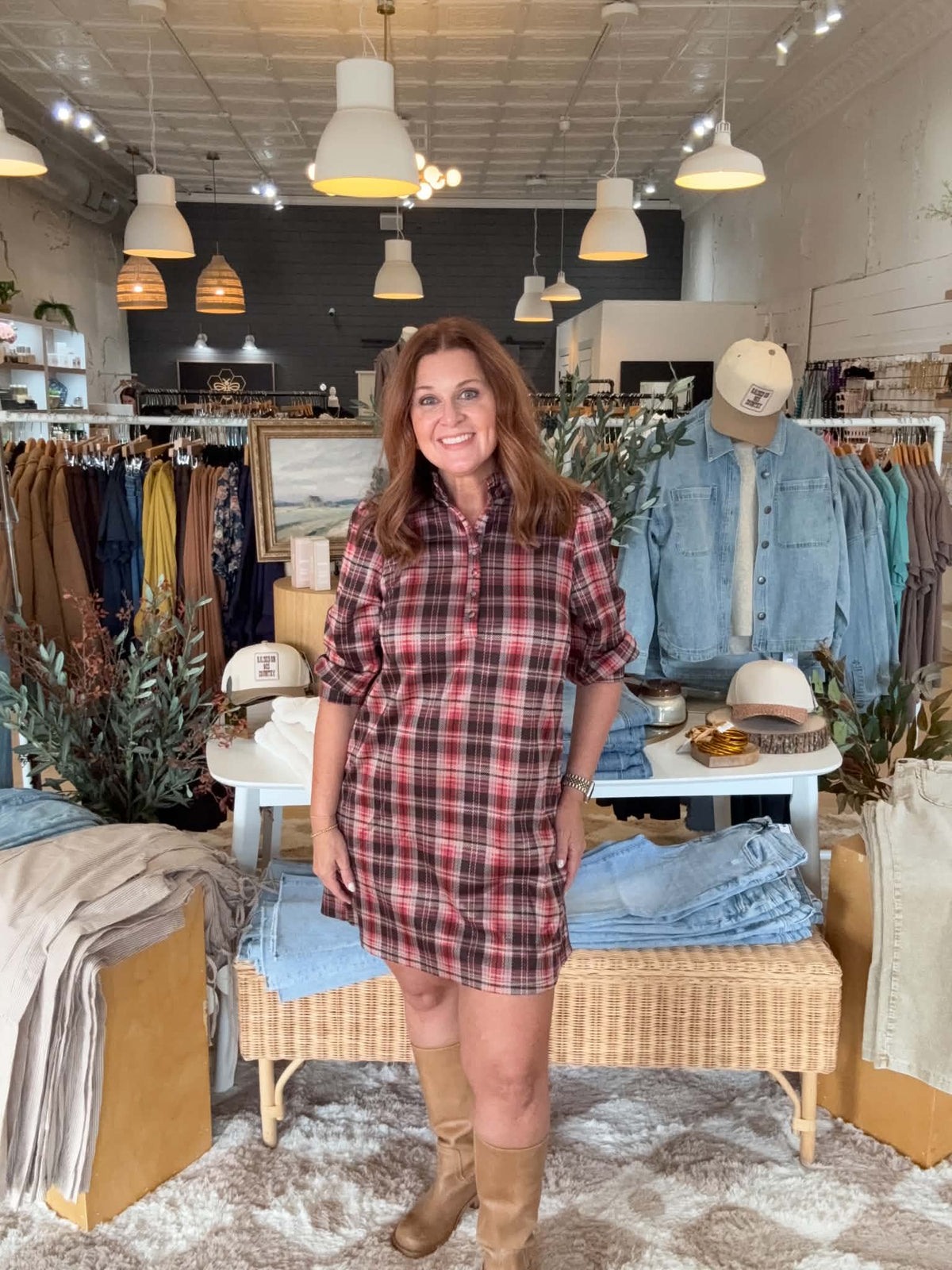 Plaid Shift Dress