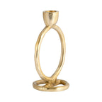 Metal Round Ring Taper Candle Holder - Gold, 6 in.