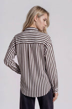 STRIPED COLLARED BTN DWN