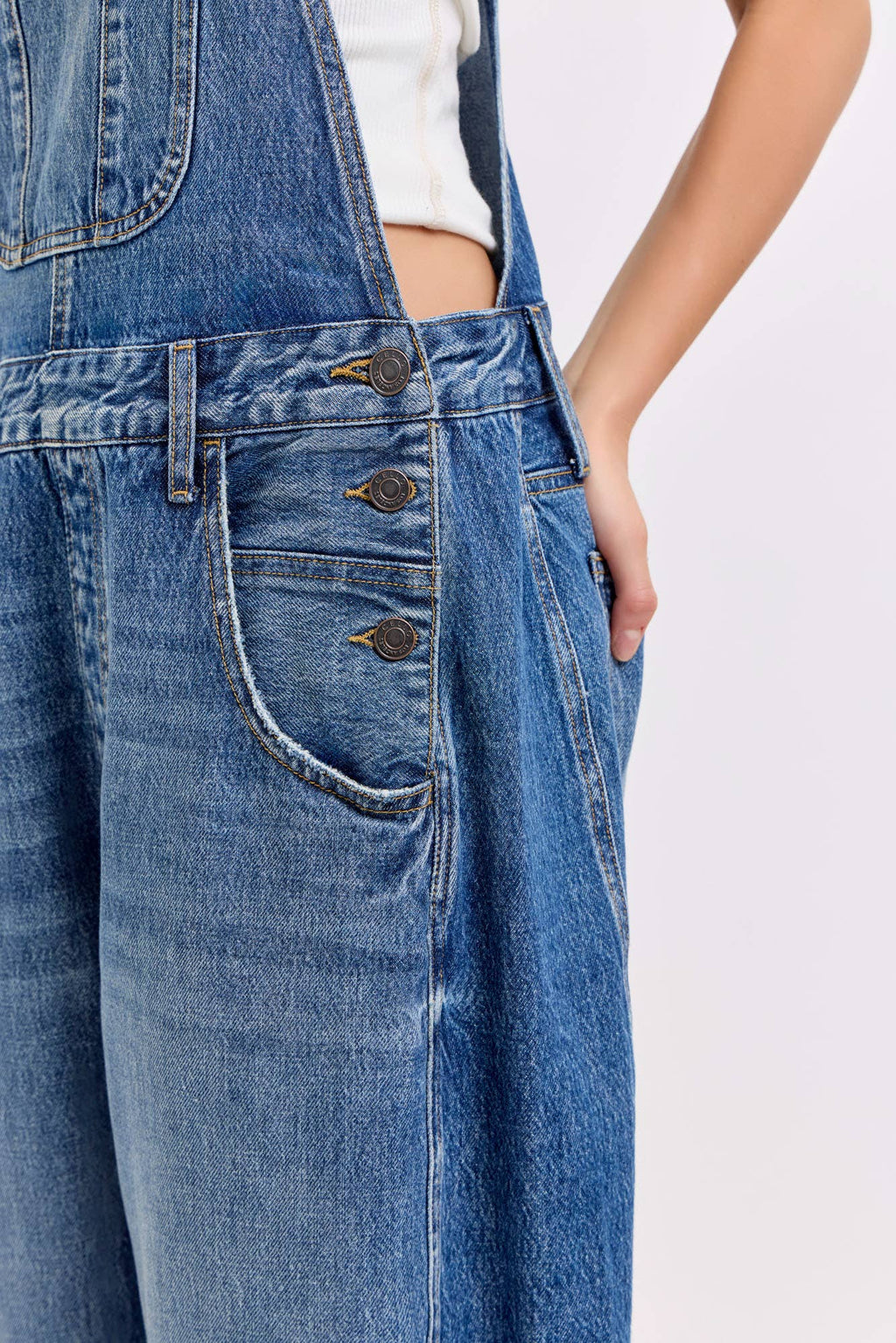 Mid-Waisted Barrel Overalls