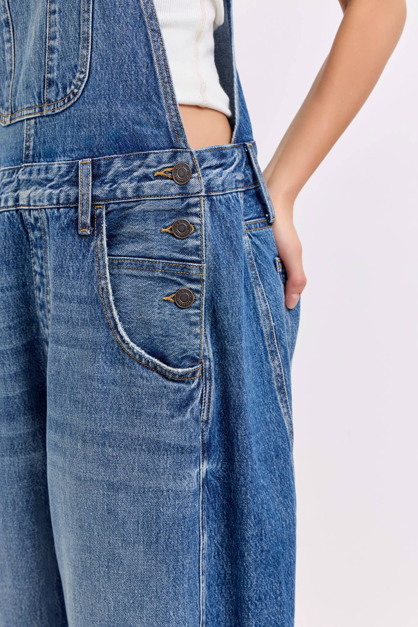 Mid-Waisted Barrel Overalls