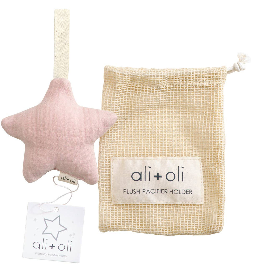 Plush Star Pacifier Holder (Muslin Pink)