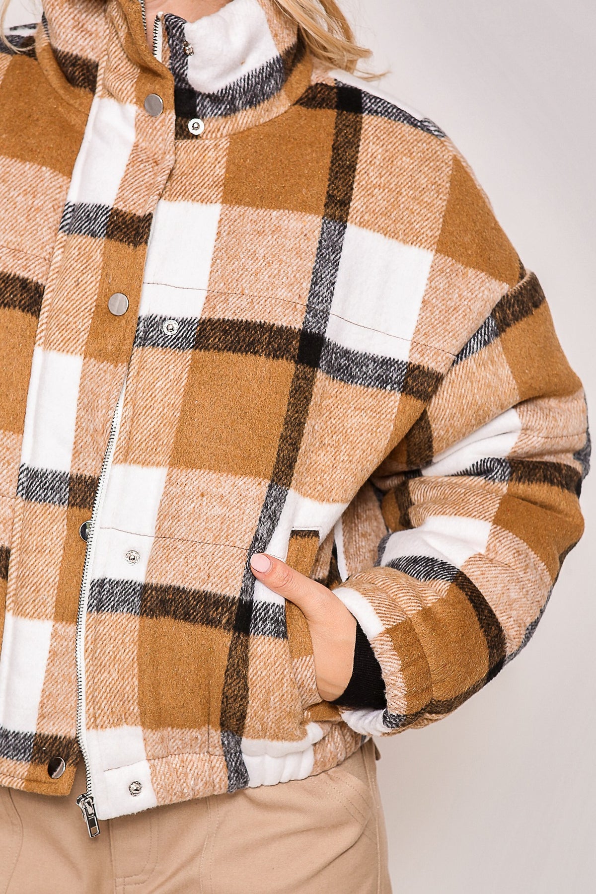 Plaid Puffer Jacket