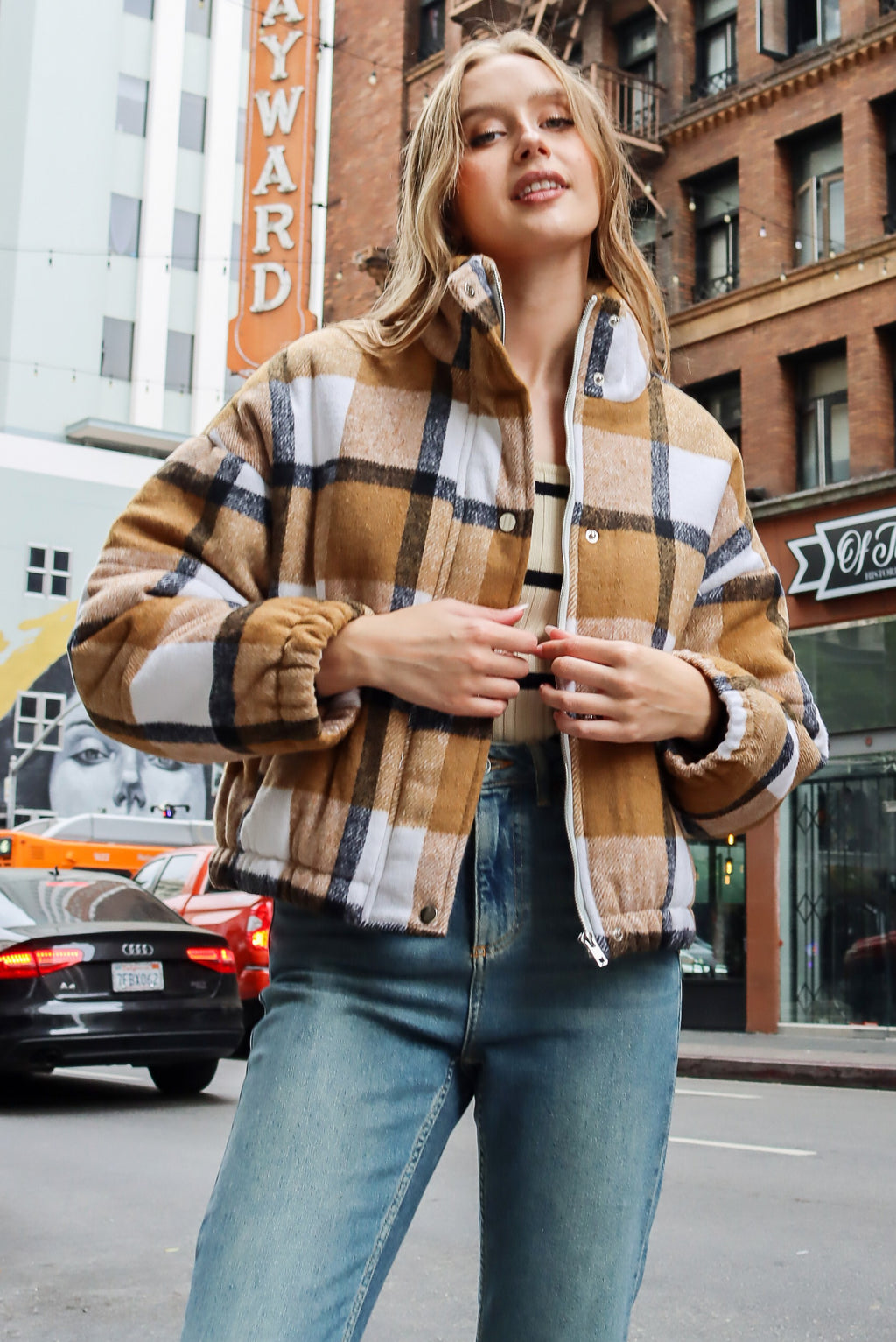 Plaid Puffer Jacket