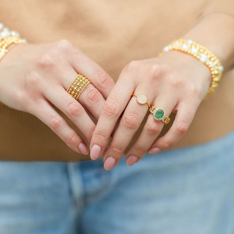 Pavé Circle Delicate Adjustable Ring