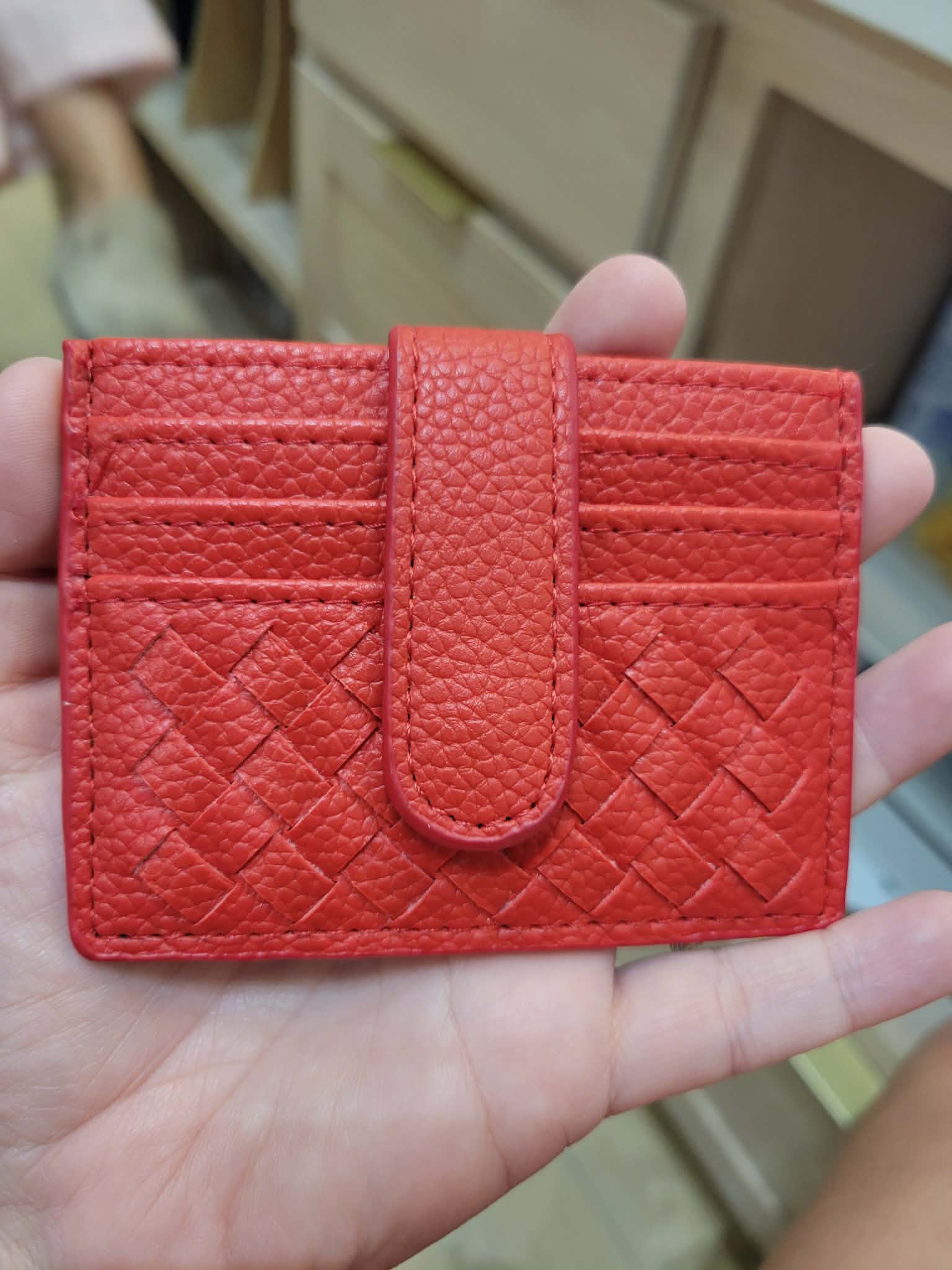 Woven Snap Close Card Wallet