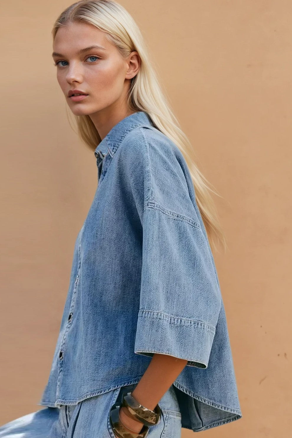 Denim Oversized Top