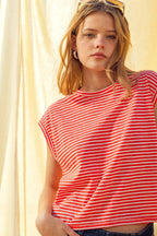 Miou Muse Red Stripe Top