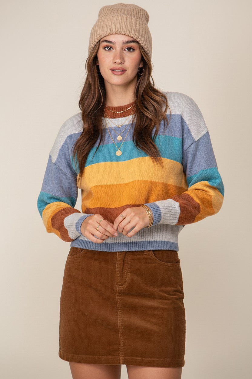 Teal Multi Sweater