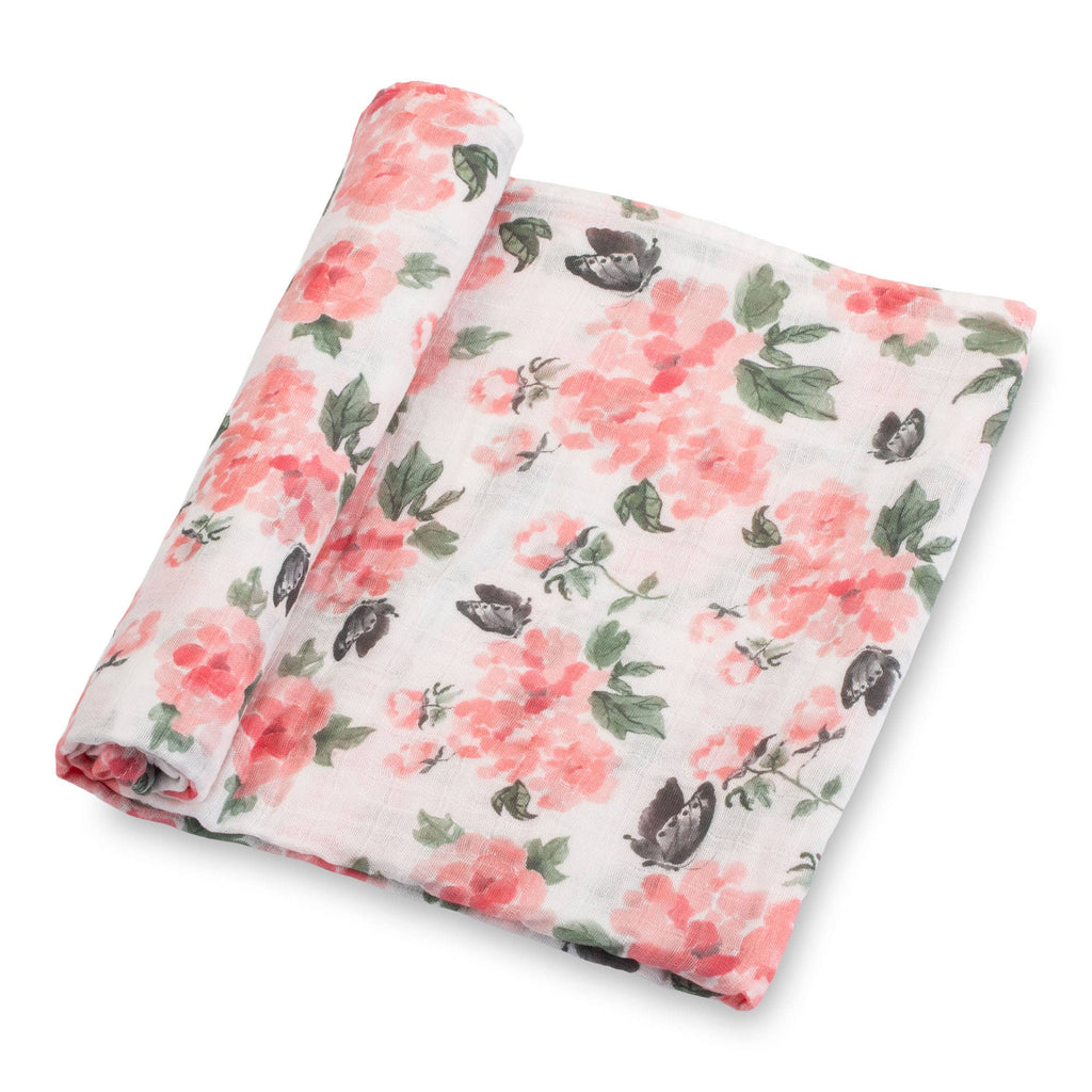 Baby Muslin Swaddle Blanket 47x47 Pretty in Peony
