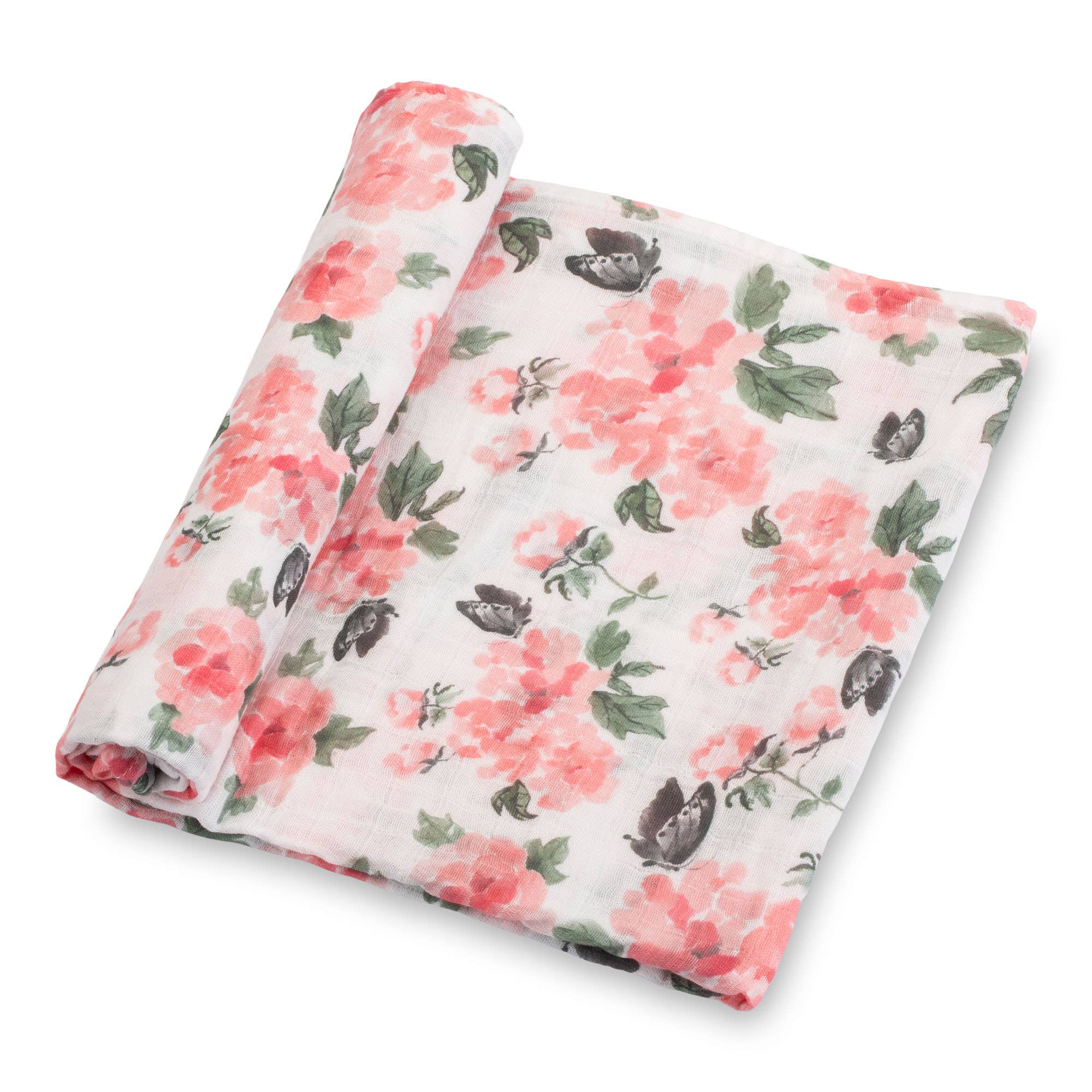 Baby Muslin Swaddle Blanket 47x47 Pretty in Peony