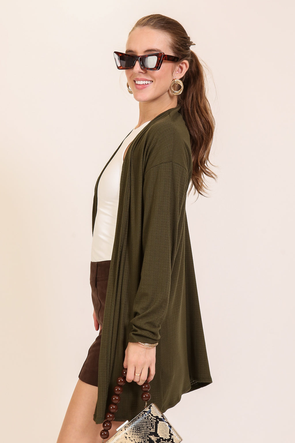 Open Ribbed Cardigan