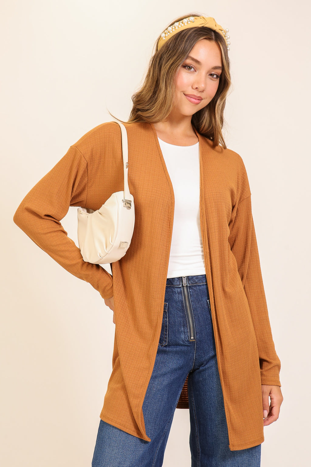 Open Ribbed Cardigan
