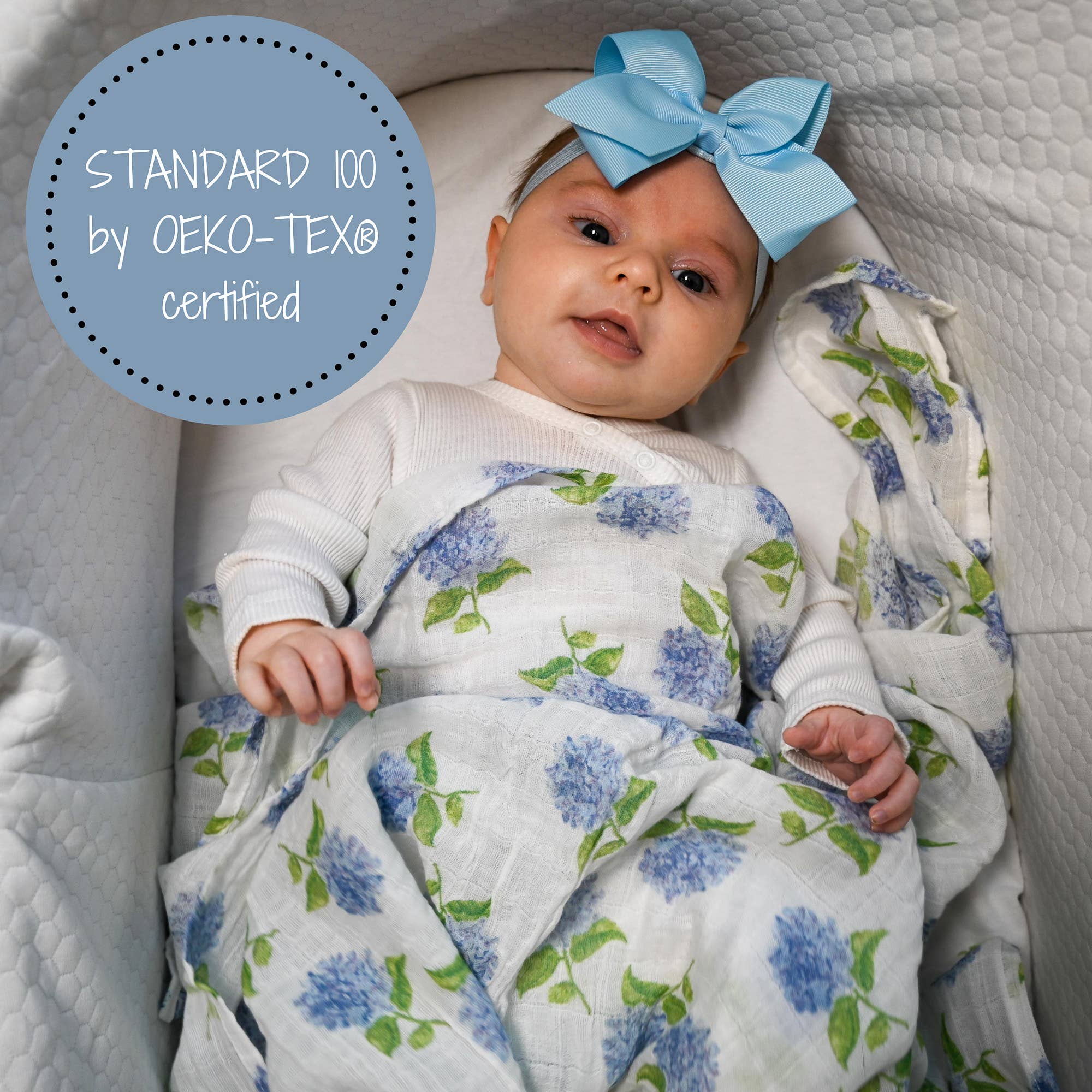 Baby Muslin Swaddle Blanket 47x47 Hydrangea