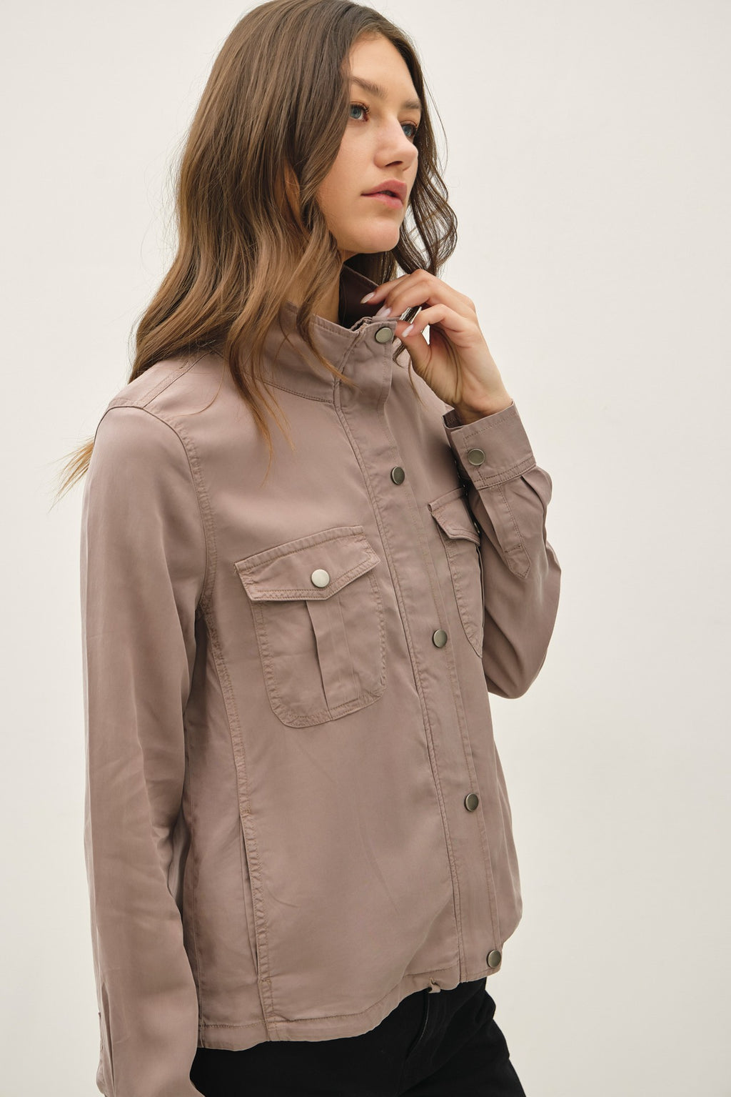Utility Zipper Safari Jacket