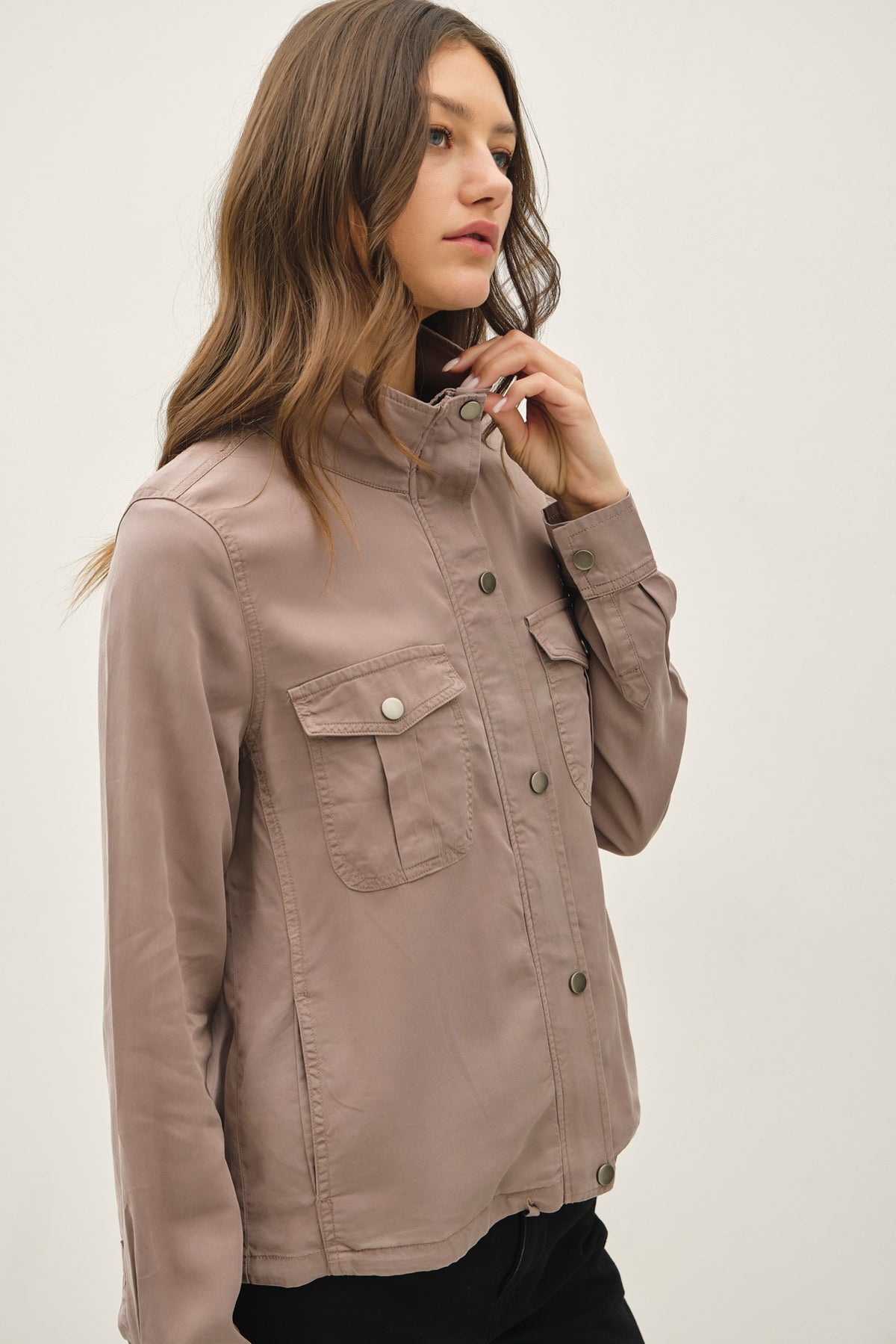 Utility Zipper Safari Jacket