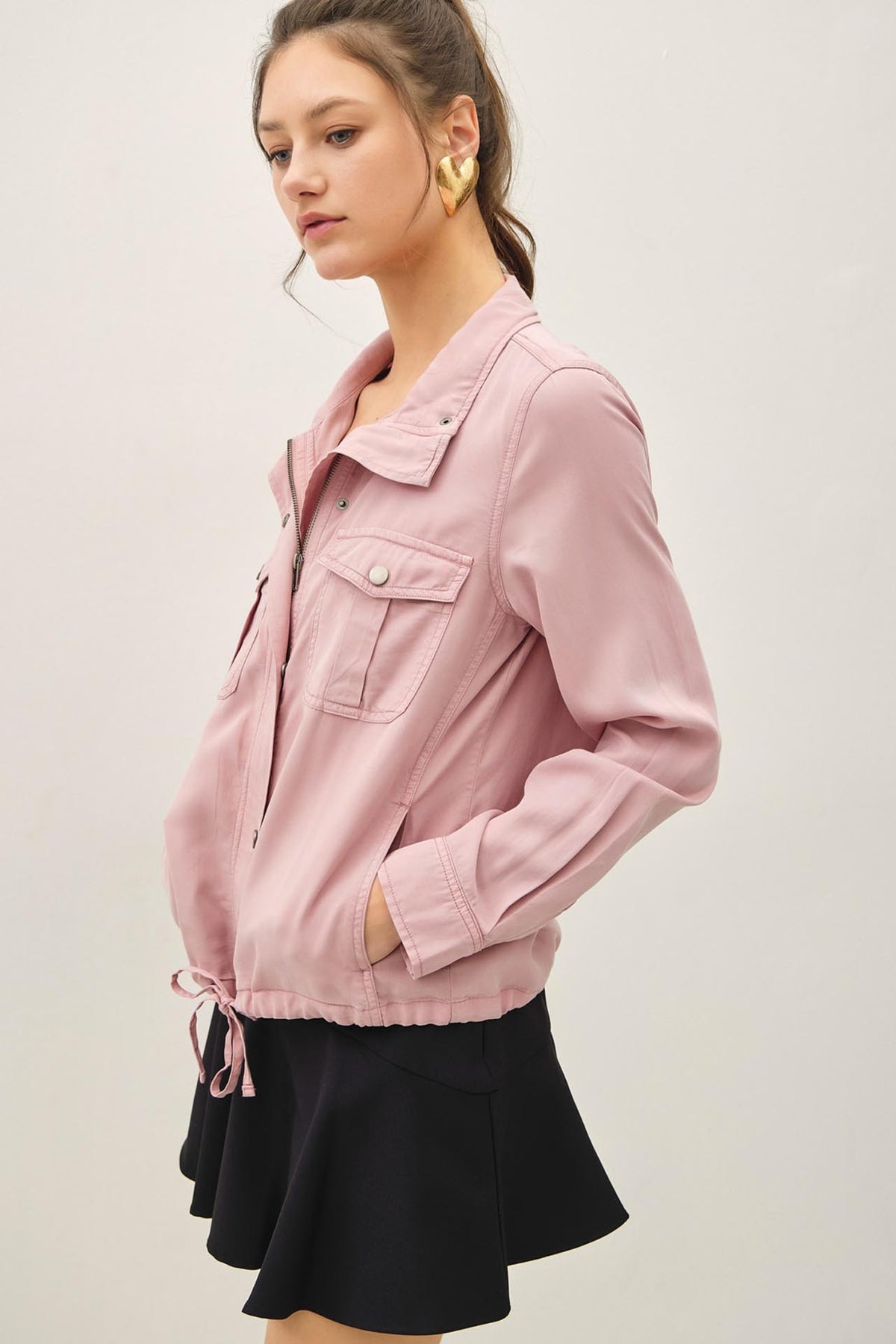 Utility Zipper Safari Jacket