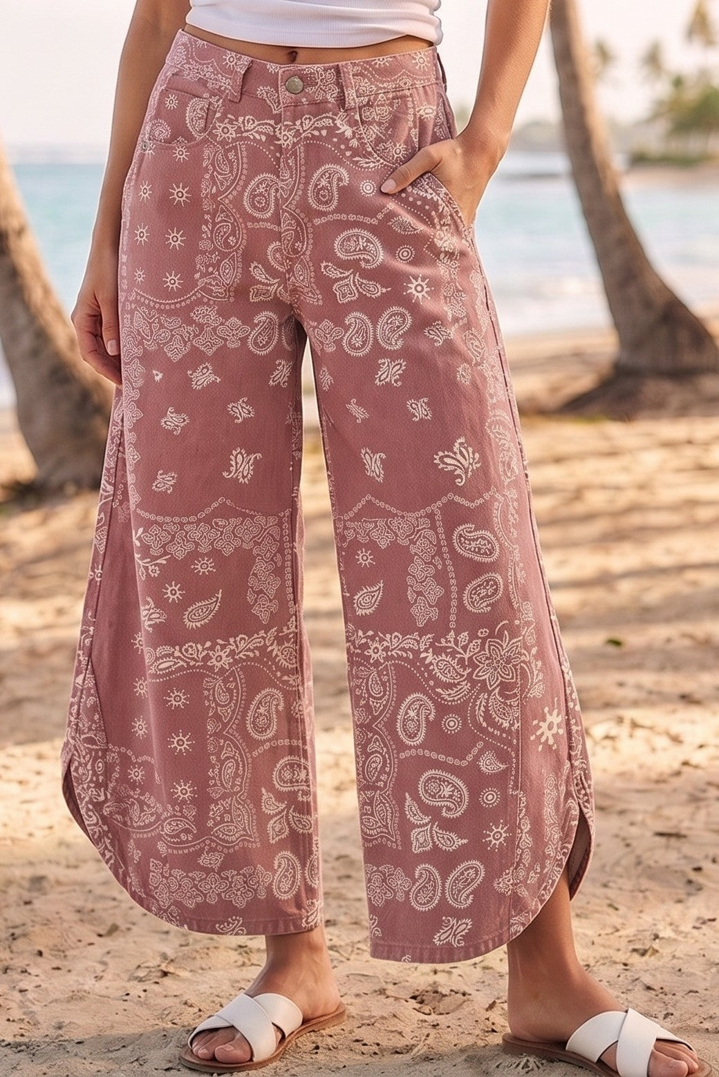 Marsala Paisley Jean