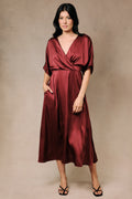 Maroon Satin Dress