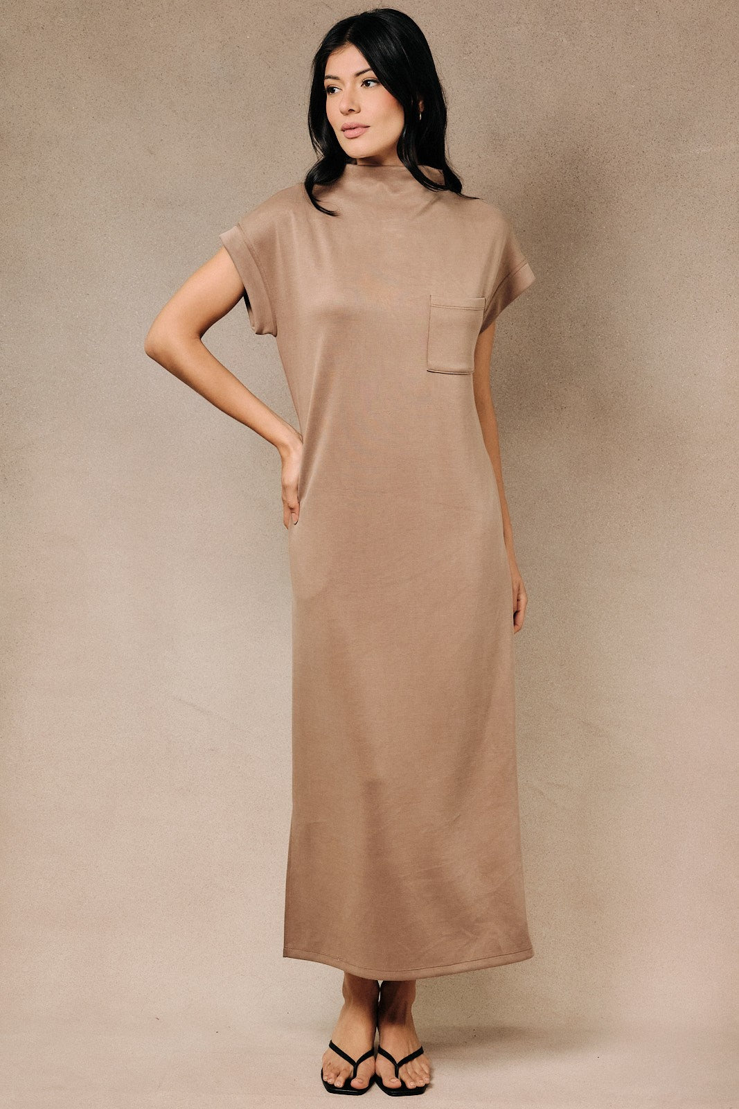 Cap Slv Midi Dress