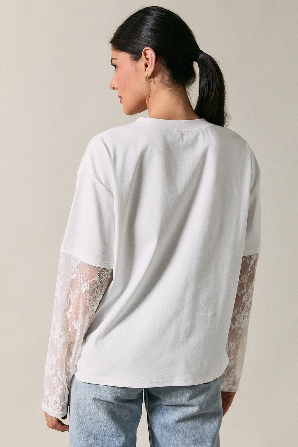 Lace Sleeves Top