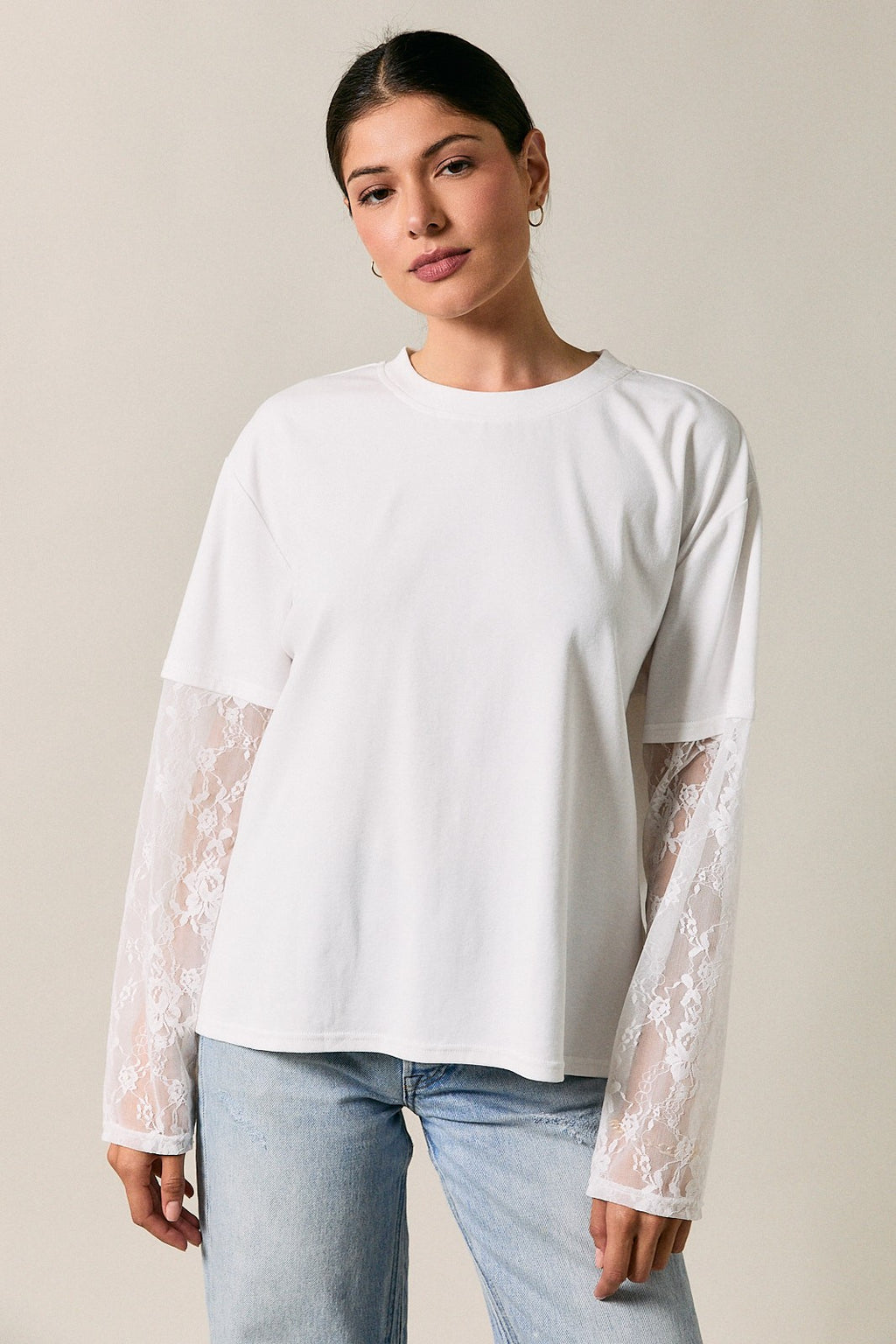 Lace Sleeves Top